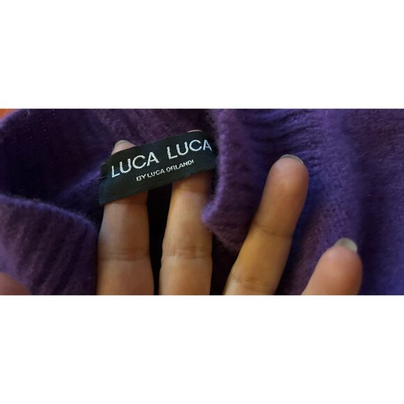 Made in Italy LUCA LUCA ORLANDI 100% 2-Ply Cashmere Sweater Turtleneck Purple - Picture 8 of 8